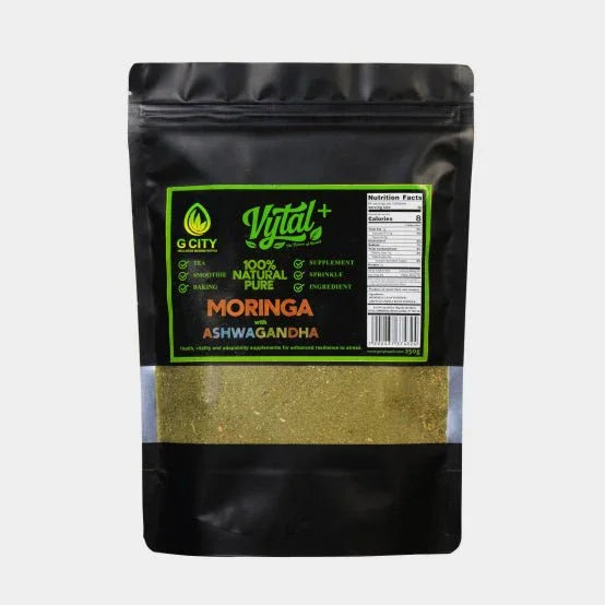 Moringa & Ashwagandha Herbal Tea – 100% Natural Energy, Focus & Stress Relief Infusion - GCITY HEALTH